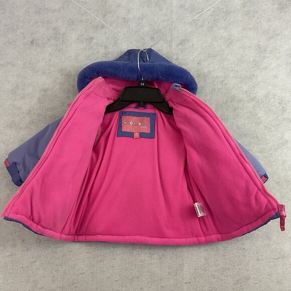 Wippette Kids NWT 18M Puffer Winter Coat Fleece Hood Pink Blue Baby With Tags - Picture 8 of 15